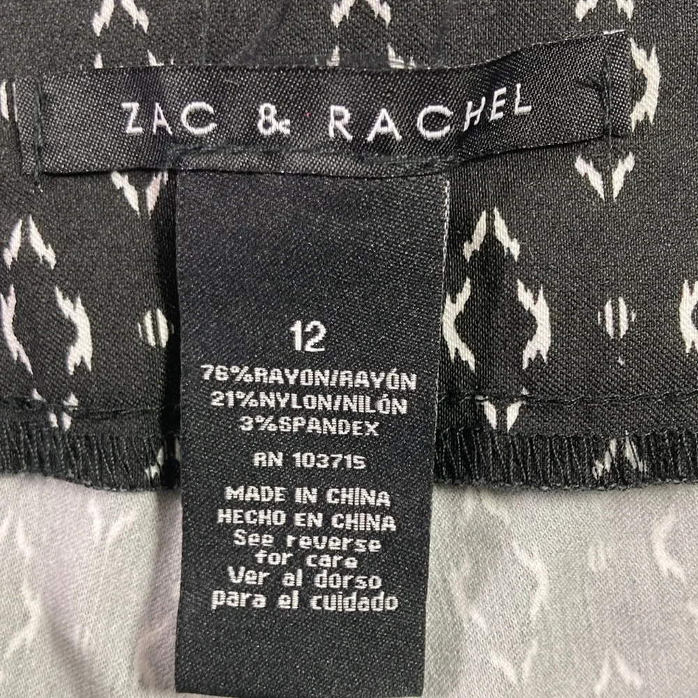 Zac & Rachel Shorts Women Size 12 Black & White Stretchy